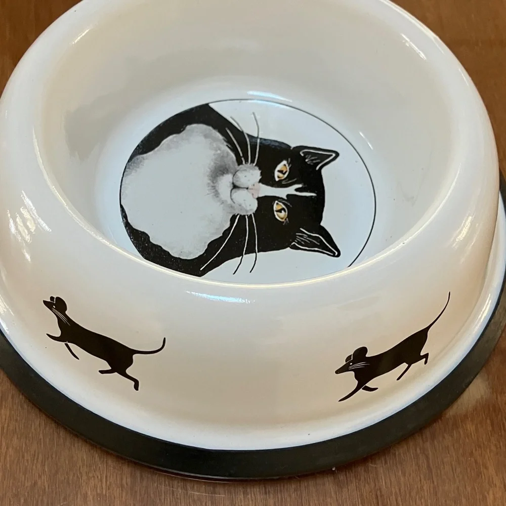 Black and White Cat Bowl